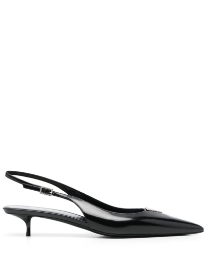 Saint Laurent Cherish 30mm Rhinestone-embellished Pumps In Black