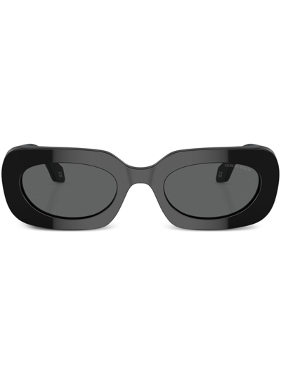 Giorgio Armani Logo-print Square-frame Sunglasses In Black