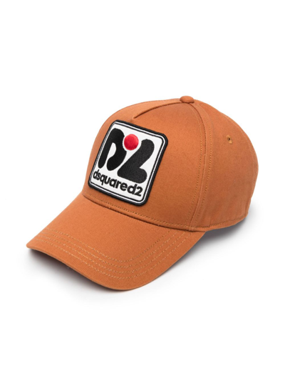 Dsquared2 Kids' Logo-patch Baseball Cap In Brown