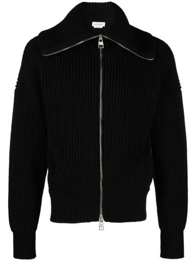 Alexander Mcqueen Black Wool And Cashmere Blend Sweater