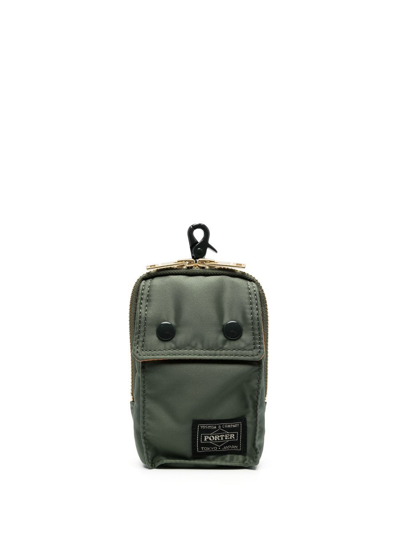 Porter-yoshida & Co Tanker Logo-patch Pouch In Green