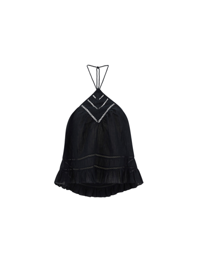 Marant Etoile Lisio Halterneck Top In Faded Black