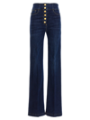 Elisabetta Franchi Palazzo Jeans Featuring Button Placket