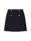 Alexander Mcqueen Button-embellished Wool And Cotton-blend Twill Mini Skirt