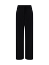 Giorgio Armani Elasticated-waistband Straight-leg Silk Trousers