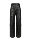 Msgm Black Cargo Pockets Faux-leather Trousers