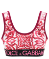 Dolce & Gabbana Majolica-print Cropped Top In White