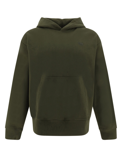 Diesel Macs Logo-embroidered Cotton Hoodie In Green