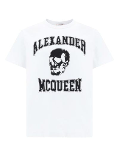 Alexander Mcqueen Skull Logo-print T-shirt In White