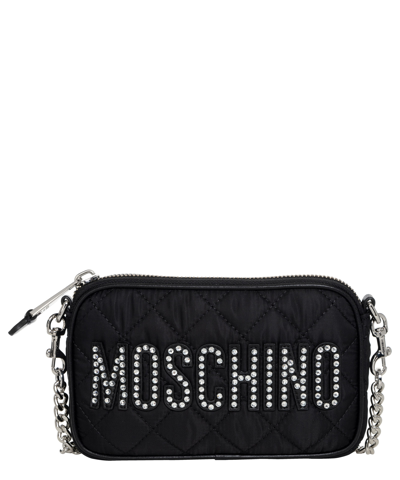 Moschino Leather Crossbody Bag In Black