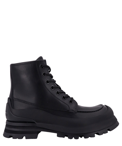 Alexander Mcqueen Wander Lace-up Boots In Black