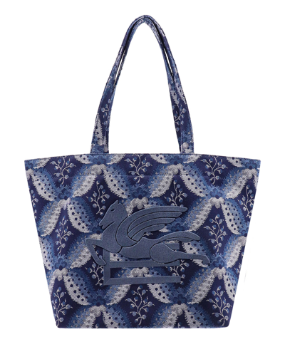 Etro Soft Trotter Tote Bag In Blue
