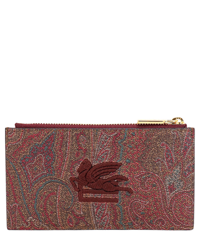 Etro Credit Card Holder In Brown