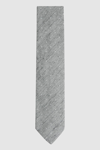 Reiss Levanzo - Soft Grey Silk Textured Polka Dot Tie,