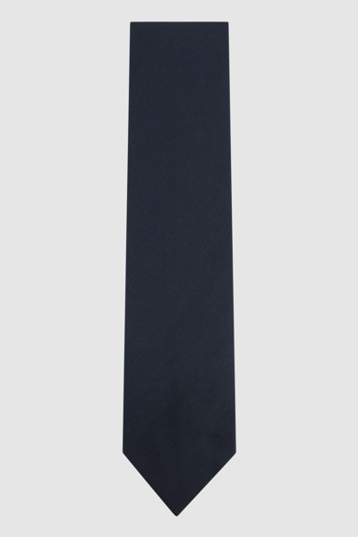 Reiss Molat - Navy Twill Wool Tie, One