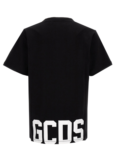 Gcds Logo Print T-shirt Black In White