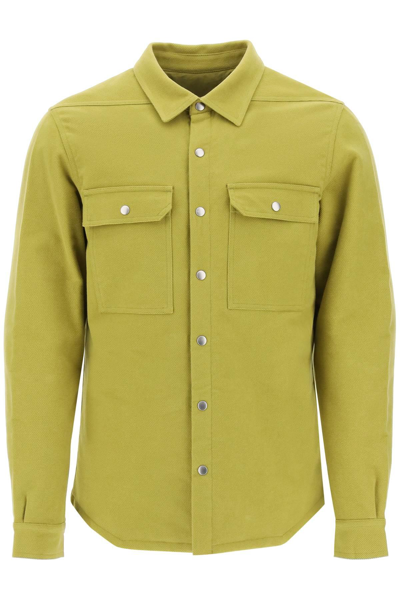 Rick Owens Luxor Padded Overshirt In Green