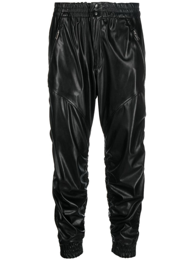 Isabel Marant Étoile Ruched Cropped Trousers In 黑色