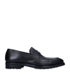 MAGNANNI LEATHER PEBBLE-TEXTURED PENNY LOAFERS
