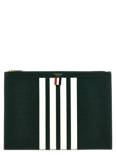 Thom Browne Medium 4 Bar Document Holder In Green