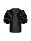 Solace London The Bella Puff-sleeve Minidress In Black