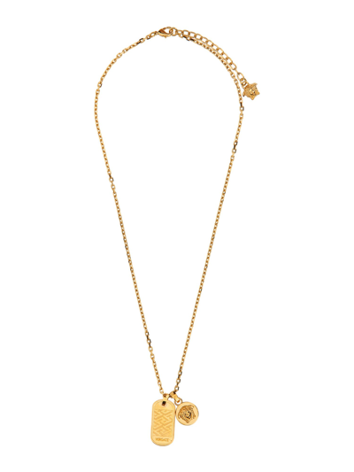 Versace Gold 'le Greca Tag' Necklace