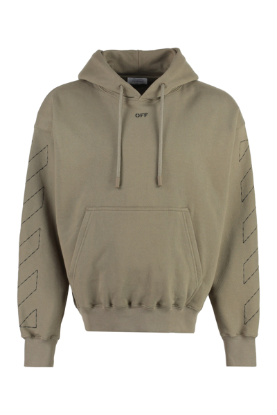 Off-white Off White Men Mud Cotton Sweatshirt In Brown