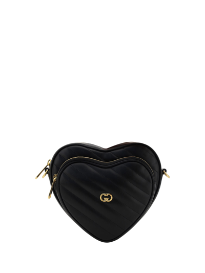 Gucci Heart Shaped Shoulder Bag In Black