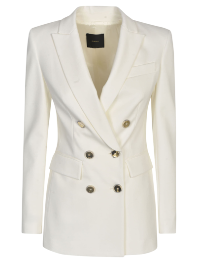 Pinko Glorioso Double-breasted Full Milano Blazer In White