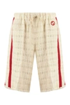 Gucci Tweed Drawstring Shorts In Panna