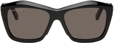 Balenciaga Black Square Sunglasses In 001 Black