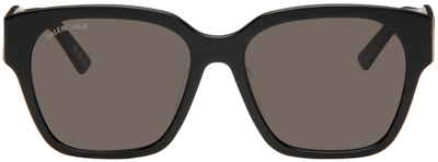 Balenciaga Black Square Sunglasses In 001 Black