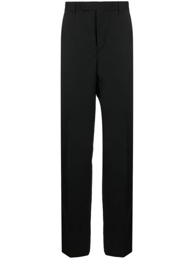 Versace Medusa-plaque Tailored Wool Trousers In Nero