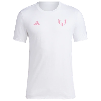 Adidas Originals Mens Adidas Messi Generic N&n T-shirt In White/pink/blue
