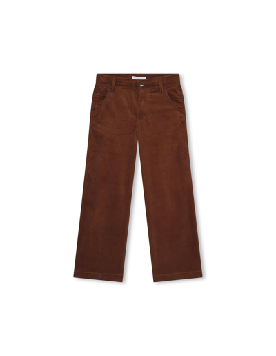 Chloé Kids' Brown Corduroy Palazzo Pants In Beige Scuro