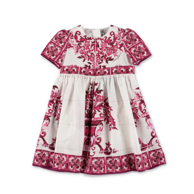 Dolce & Gabbana White/red Dress Baby Girl In Bianco
