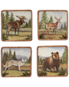 Certified International Mountain Summit Set Of 4 Canape Plates