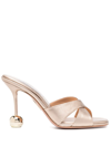 AQUAZZURA YES DARLING 95MM LEATHER MULES