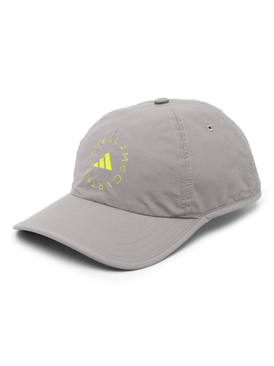 Adidas By Stella Mccartney Logo-print Curved-peak Cap In Grey