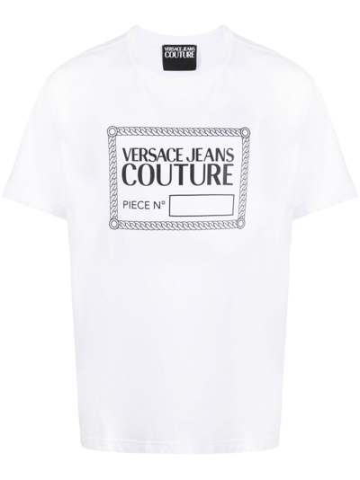 Versace Jeans Couture Logo印花短袖t恤 In White