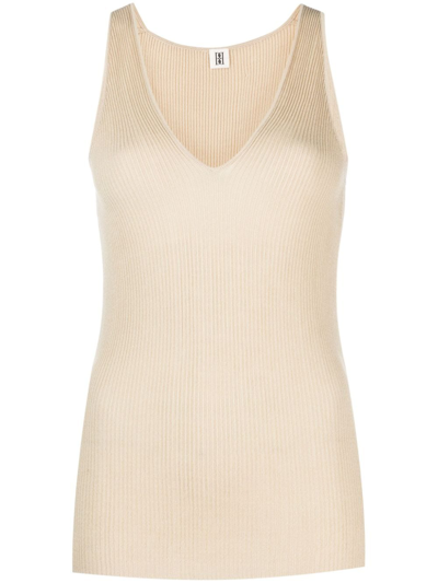 By Malene Birger Rory Ribbed-knit Tank Top In Neutrals