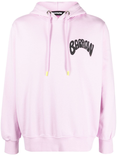 Barrow Logo-print Cotton Hoodie In Pink
