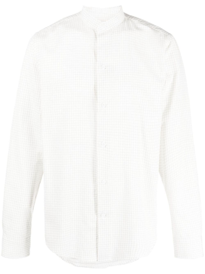 Fursac Grid-pattern Cotton-merino Shirt In Neutrals