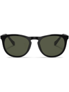Giorgio Armani Logo-print Round-frame Sunglasses In Black