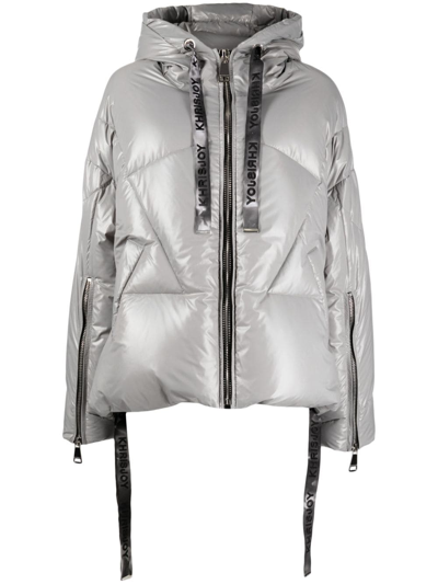 Khrisjoy Khris Iconic Hooded Padded Jacket In Silber