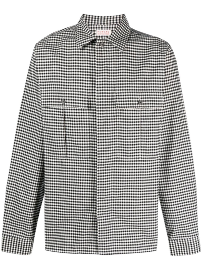 Fursac Check-pattern Cotton Shirt In Black