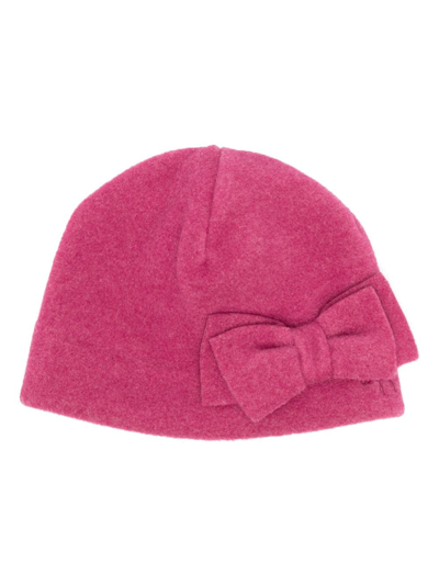 Il Gufo Babies' Bow-detail Slip-on Beanie In Pink