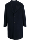Lardini Single-breasted Wool-blend Coat In Blue