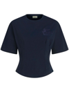 Etro Blue Fitted T-shirt With Logo