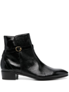 LIDFORT 35MM PATENT LEATHER ANKLE BOOTS